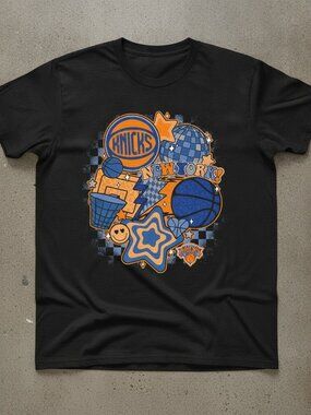 New York Knicks Retro Basketball Graphic T-Shirt Vintage NBA Fan Streetwear